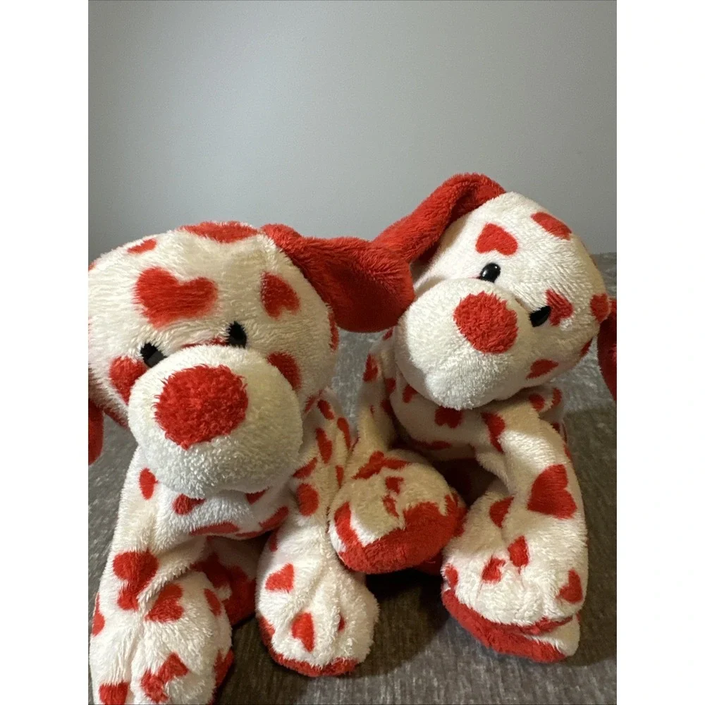Ty 2010 Tylux Plush Red‎ Hearts Valentines Red Nose Dog Lot 2